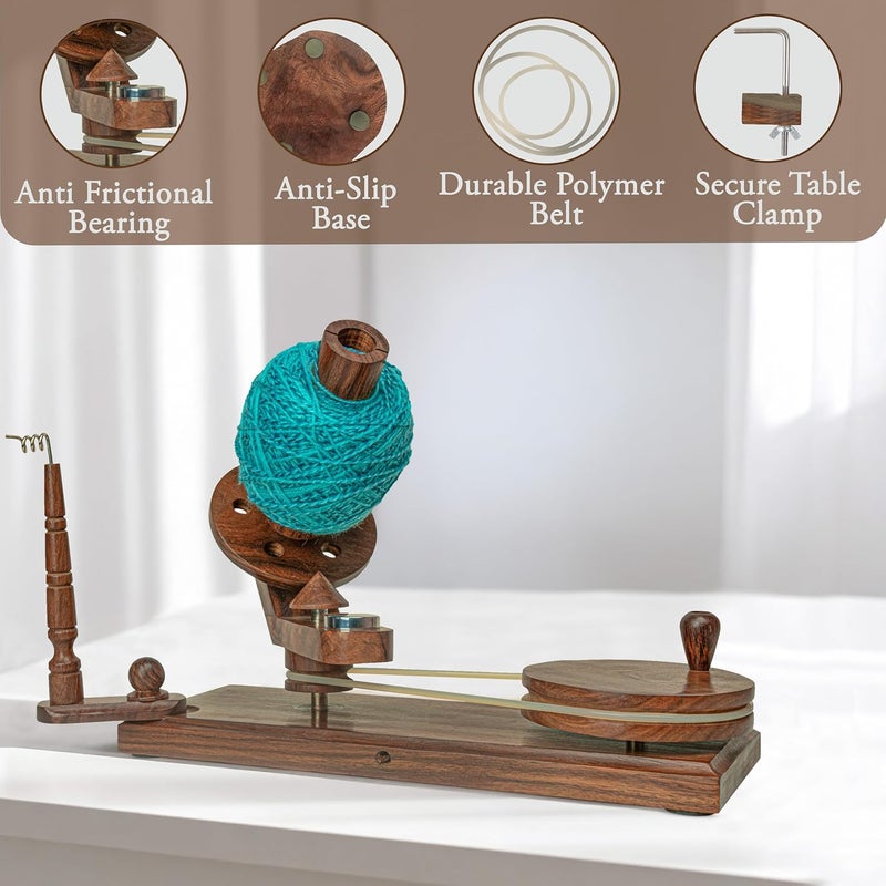 OZYRA Wooden Yarn Winder for Crocheting (Yarn Winder Only) - Image 4